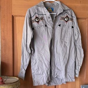 Men's Gray Western Dress Shirt